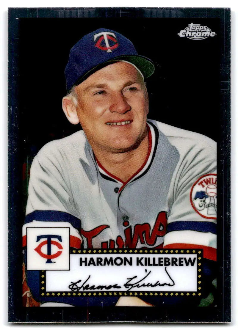 Harmon Killebrew Minnesota Twins baseball card in home uniform with navy cap