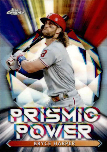 Bryce Harper Philadelphia Phillies baseball card featuring Prismic Power Refractor design