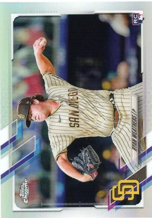 2021 Topps Chrome Ryan Weathers Rookie Refractor San Diego Padres baseball card