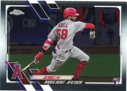 Jo Adell Rookie baseball card from 2021 Topps Chrome Update #40 for Los Angeles Angels