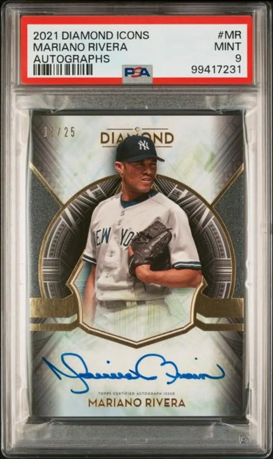 PSA-graded 2012 Panini Diamond card of Mariano Rivera, New York Yankees autograph, Topps Diamond Icons