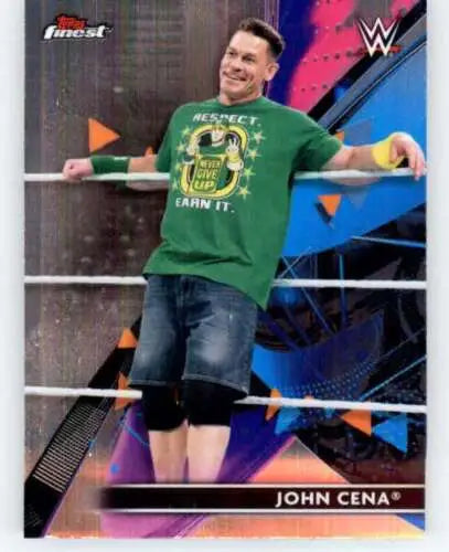 John Cena trading card from 2021 Topps Finest with original gloss finish