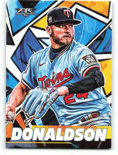 Josh Donaldson baseball card from 2021 Topps Fire featuring original gloss design