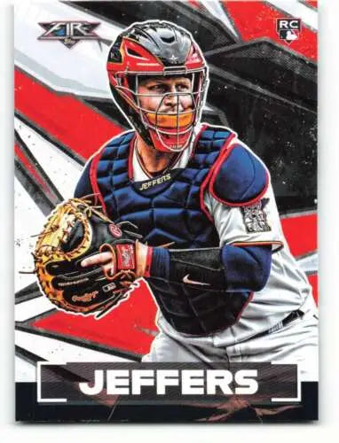 Baseball card of Ryan Jeffers, featuring original gloss from 2021 Topps Fire set