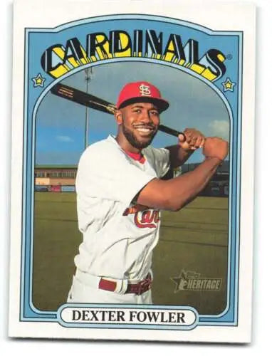 2021 Topps Heritage #161 Dexter Fowler baseball card featuring original gloss finish