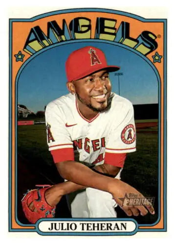 2021 Topps Heritage #225 Julio Teheran NM-MT Angels baseball card with original gloss