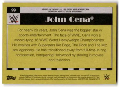 John Cena trading card 2021 Topps Heritage #99 featuring original gloss condition