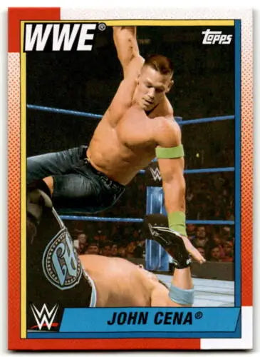 John Cena wrestling card from 2021 Topps Heritage with original gloss finish