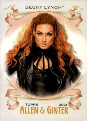 Becky Lynch trading card from 2021 Topps Heritage Allen and Ginter with original gloss