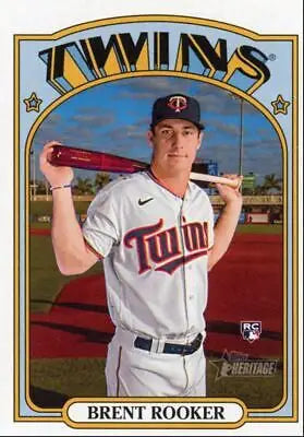 Brent Rooker baseball card from 2021 Topps Heritage High Number #511 Minnesota Twins MLB