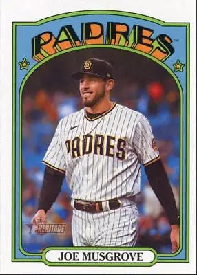 Joe Musgrove baseball card from 2021 Topps Heritage High Number #606 San Diego Padres