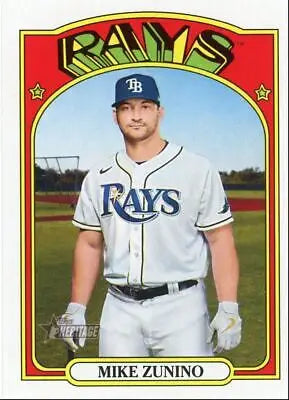 Mike Zunino 2021 Topps Heritage High baseball card Tampa Bay Rays #667