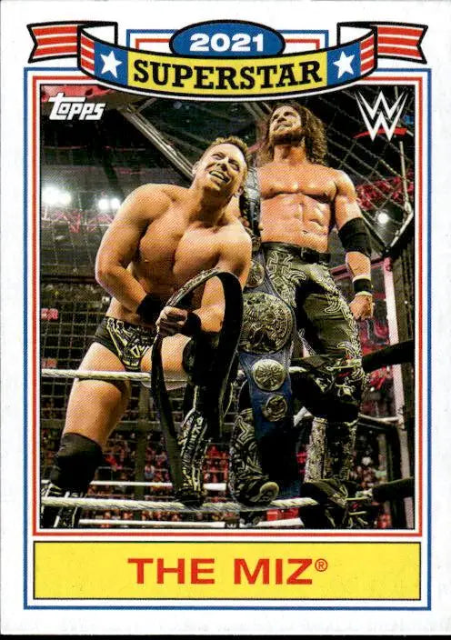 2021 Topps Heritage WWE trading card featuring Two-Time Grand Slam Superstar The Miz