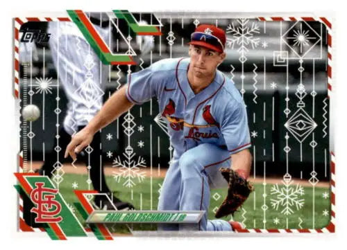 Paul Goldschmidt baseball card from 2021 Topps Holiday Mega Box with original gloss