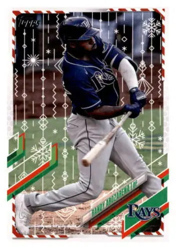 Randy Arozarena baseball card from 2021 Topps Holiday Mega Box with original gloss