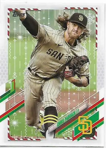 Chris Paddack baseball card from 2021 Topps Holiday Mega Box original gloss Padres