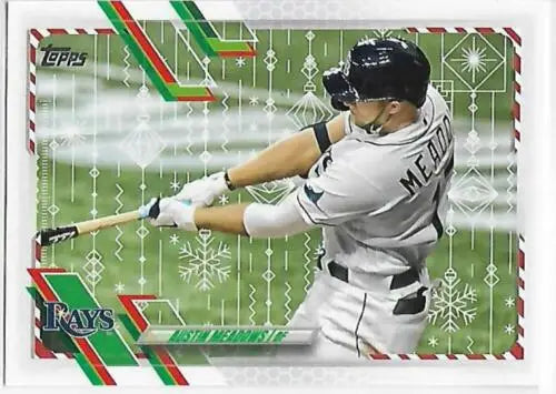 2021 Topps Holiday Mega Box HW43 Austin Meadows baseball card with original gloss