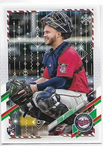 2021 Topps Holiday Mega Box HW47 Ryan Jeffers NM-MT RC Rookie Twins original gloss card