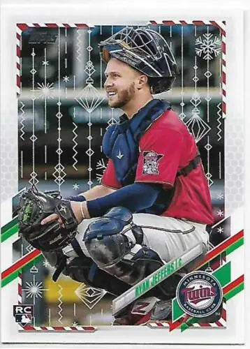 2021 Topps Holiday Mega Box Metallic Ryan Jeffers Rookie card with original gloss finish