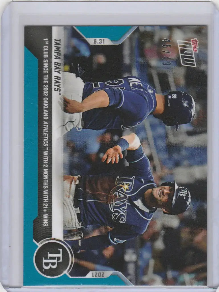 Baseball trading card of Tampa Bay Rays players, 2021 Topps Now Parallel #738