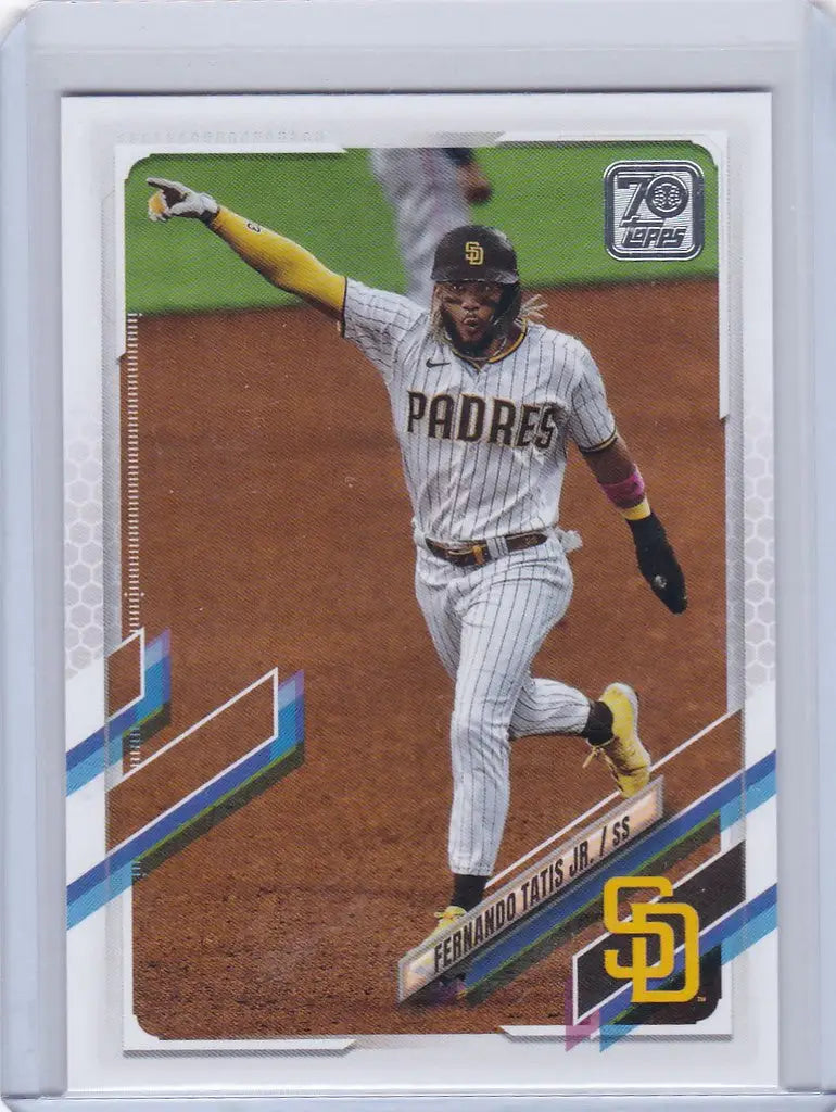 Baseball card of Fernando Tatis Jr. running for San Diego Padres in Topps Series 1