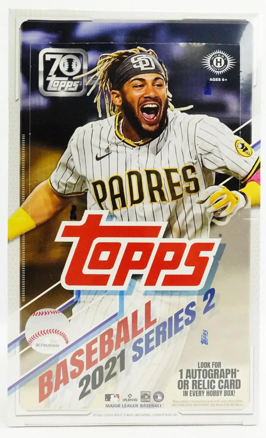 2021 Topps Baseball Series 2 Hobby Jumbo Exclusive box with San Diego Padres player