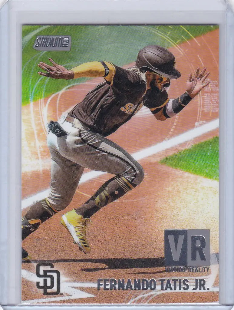 Baseball trading card of Fernando Tatis Jr. from Topps Stadium Club, San Diego Padres