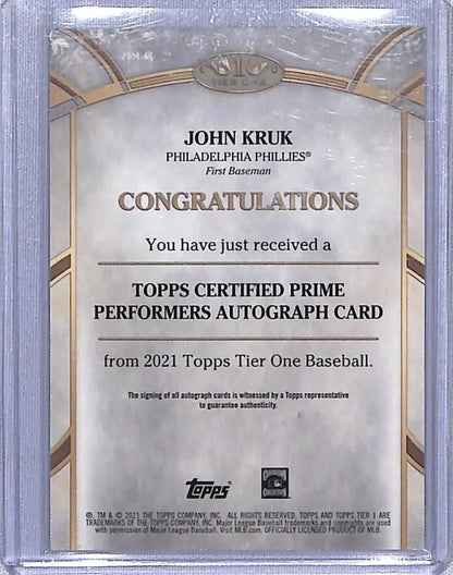 Topps Certified Prime Performers Bronze Auto John Kruk Philadelphia Phillies Baseball Card