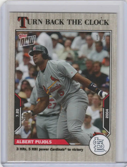 Baseball card of Albert Pujols Cardinals, 2021 Topps Turn Back the Clock Ash Parallel