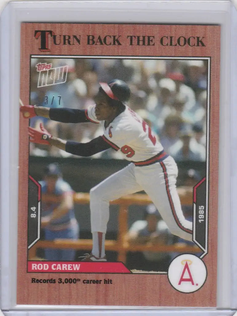 Baseball card of Rod Carew Angels in 2021 Topps Turn Back the Clock Cherry Parallel