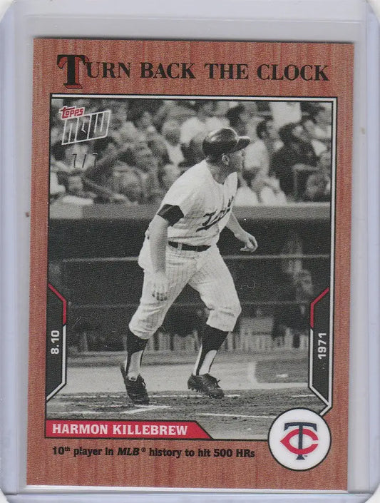 Baseball card of Harmon Killebrew Twins in 2021 Topps Turn Back the Clock Cherry Parallel