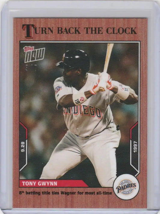 Baseball card of Tony Gwynn Padres from 2021 Topps Turn Back the Clock Cherry Parallel