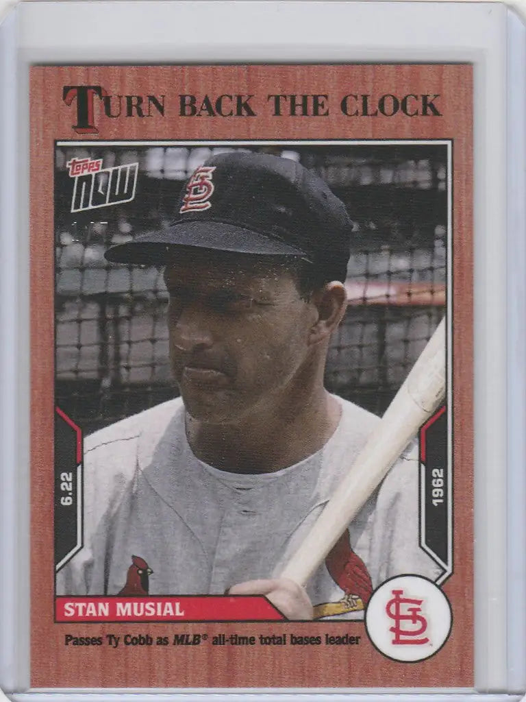 Baseball card of Stan Musial from the 2021 Topps Turn Back for St. Louis Cardinals