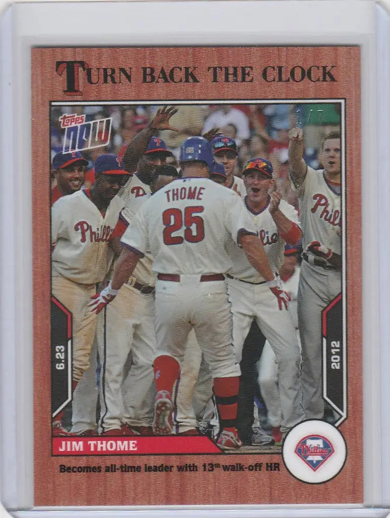 Baseball trading card of Jim Thome Philadelphia Phillies from Topps Turn Back the Clock