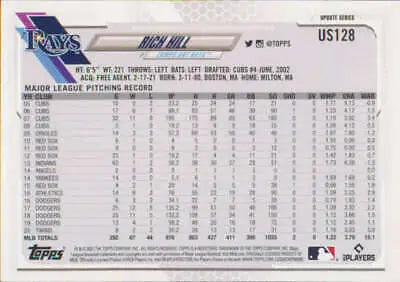 Rich Hill baseball card from 2021 Topps Update NM-MT with original gloss features