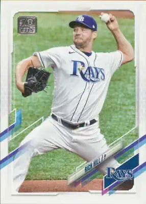 Original gloss 2021 Topps Update Rich Hill baseball card NM-MT Rays for collectors