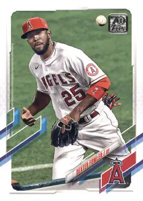 2021 Topps Update Dexter Fowler Los Angeles Angels Baseball Card NM-MT Displayed