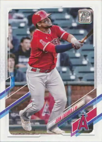 2021 Topps Update Juan Lagares NM-MT Angels baseball card with original gloss quality