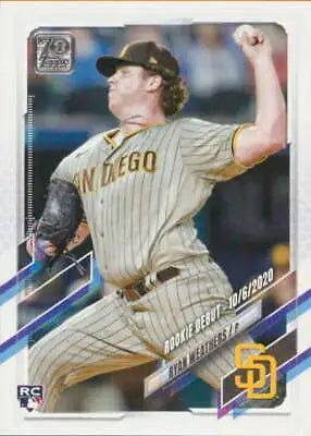 Ryan Weathers baseball card from 2021 Topps Update with original gloss finish