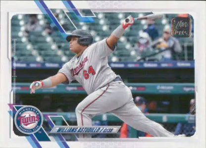 Baseball card featuring Willians Astudillo in original gloss from 2021 Topps Update