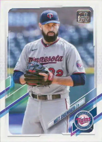 Matt Shoemaker baseball card from 2021 Topps Update showcasing original gloss finish