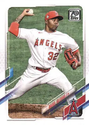 2021 Topps Update Raisel Iglesias Los Angeles Angels MLB Baseball card display