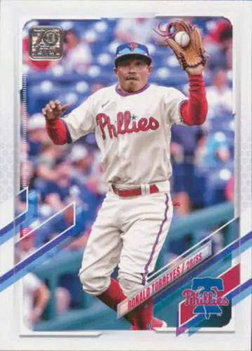 Ronald Torreyes baseball card 2021 Topps Update NM-MT Phillies original gloss look