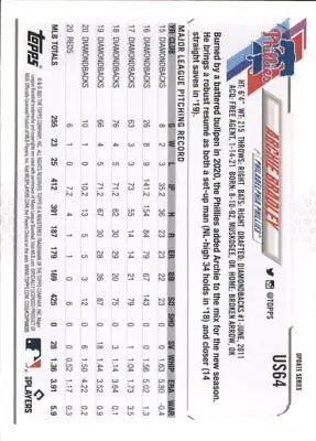 2021 Topps Update US64 Archie Bradley Philadelphia Phillies Baseball Card NM-MT