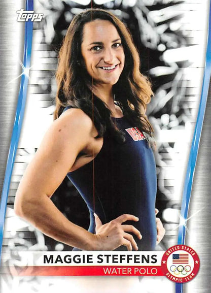 Topps trading card of Maggie Steffens, Team USA water polo athlete, Paralympics Team Hopefuls