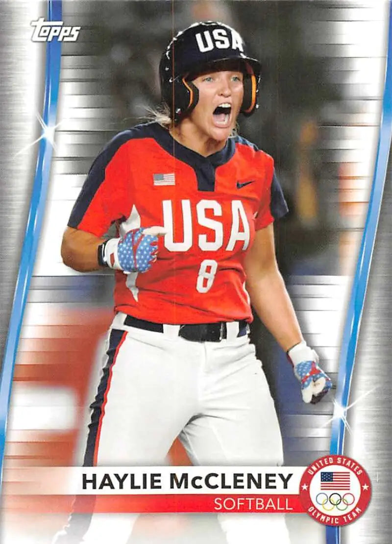 Haylie McCleney celebrating on a Topps trading card from Paralympics Team Hopefuls