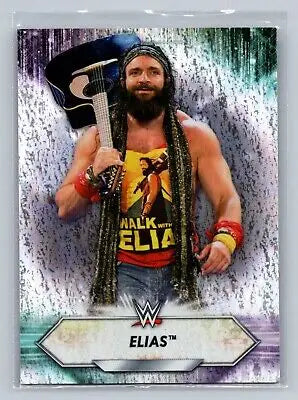 Elias Rainbow Foil card from 2021 Topps WWE featuring wrestler Elias