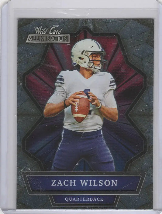 Football trading card of ABC5 Zach Wilson, quarterback for the New York Jets