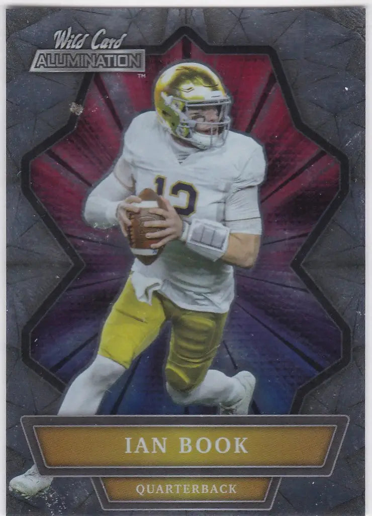 Football trading card of Ian Book, featuring Wild Card Alumination design, New Orleans Saints