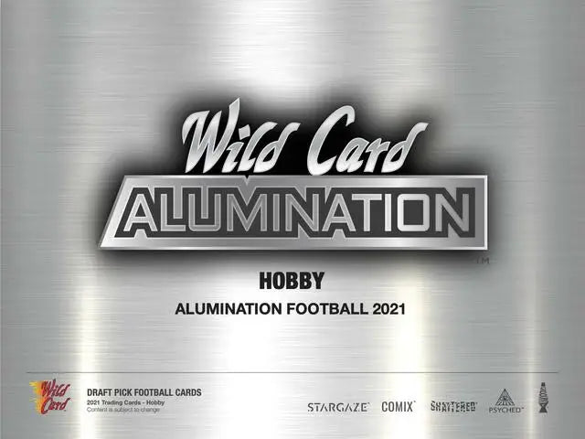 Wild Card Alumination Football 2021 logo in silver, featuring black chase packs design